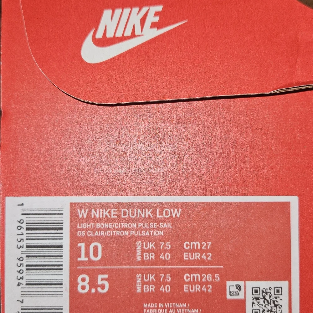 Nike Dunk Low Bright Yellow and Gray Sneakers - Picture 10 of 10